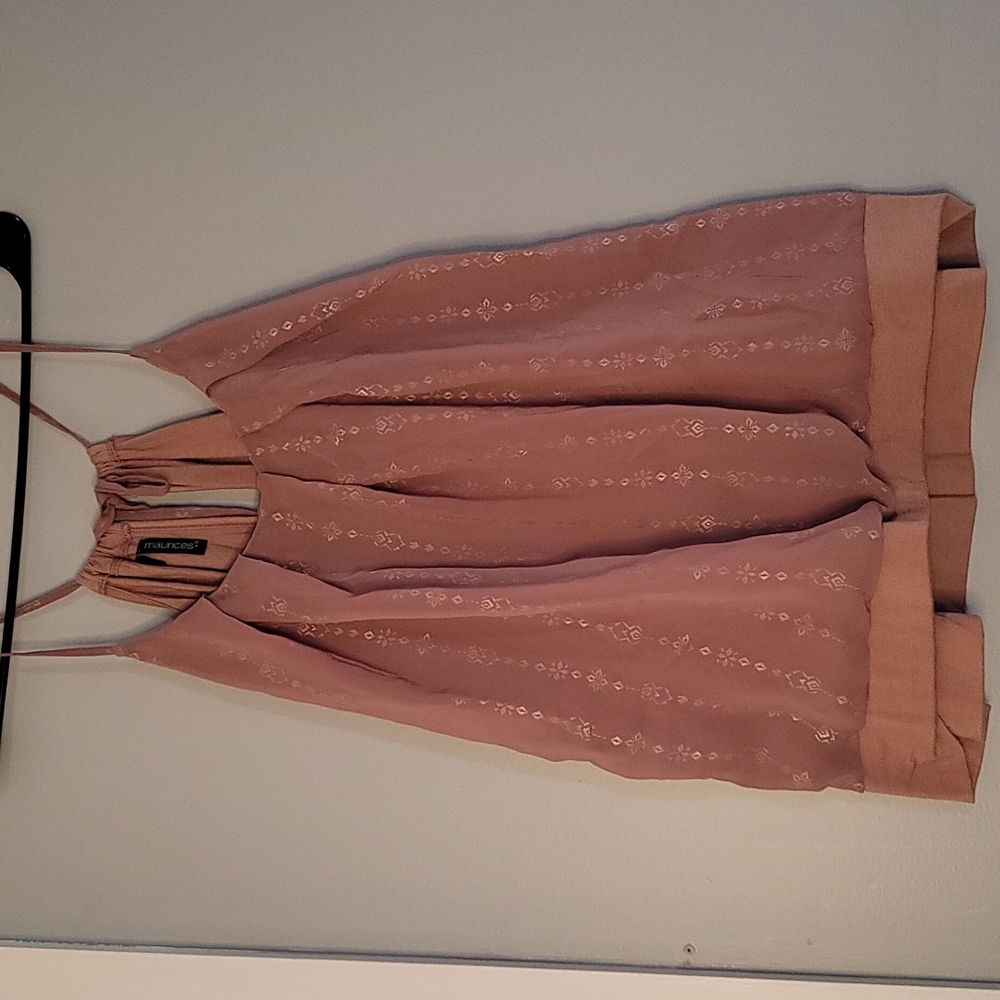 Maurices 0X dusty rose chiffon tank top